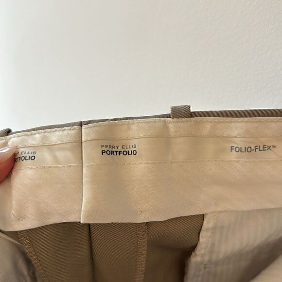 Perry Ellis Portfolio Folio-Flex Tan Mens Pants 36X30 - Picture 3 of 5